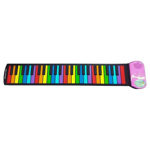 RIPTUNES Roll It Up Musical Keyboard with 49 Colorful Keys, Educational  Electronic Music Piano Keyboard w/Built-in Speaker- Pink M-ERK4902P-974 -  The Home Depot