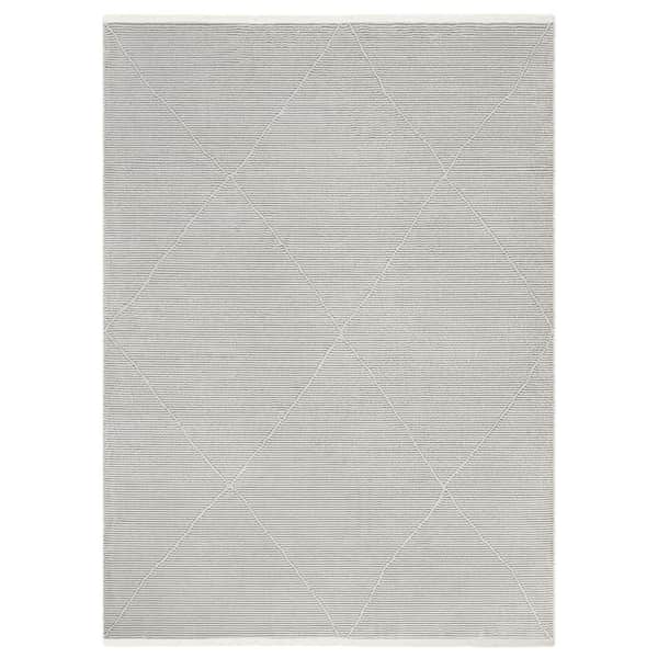 TOWN & COUNTRY LIVING Luxe Tretta Contemporary Diamonds Grey 8 ft. x 10 ft. Area Rug