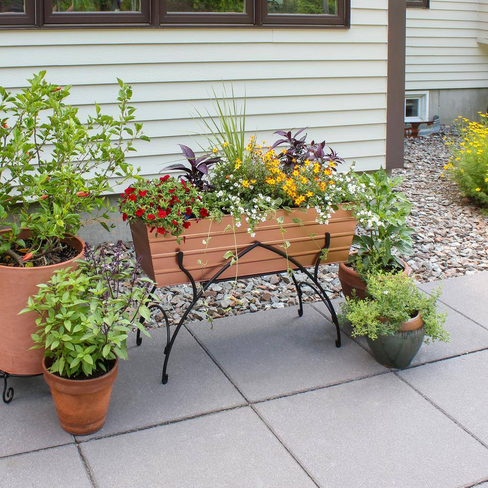 Copper Plated Galvanized Steel Flower Planter with Iron Stand