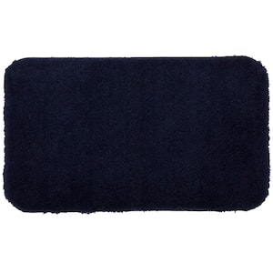 Pure Perfection Navy 17 in. x 24 in. Nylon Machine Washable Bath Mat