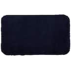 Pure Perfection Navy 20 in. x 34 in. Nylon Machine Washable Bath Mat