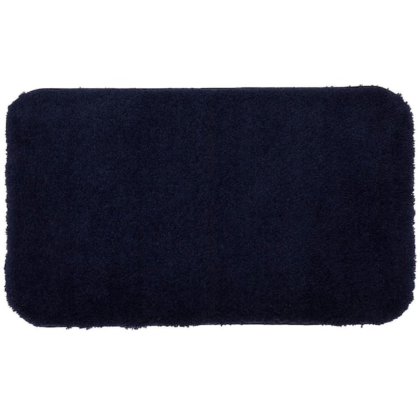 Mohawk Home Pure Perfection Navy 20 in. x 34 in. Nylon Machine Washable Bath Mat