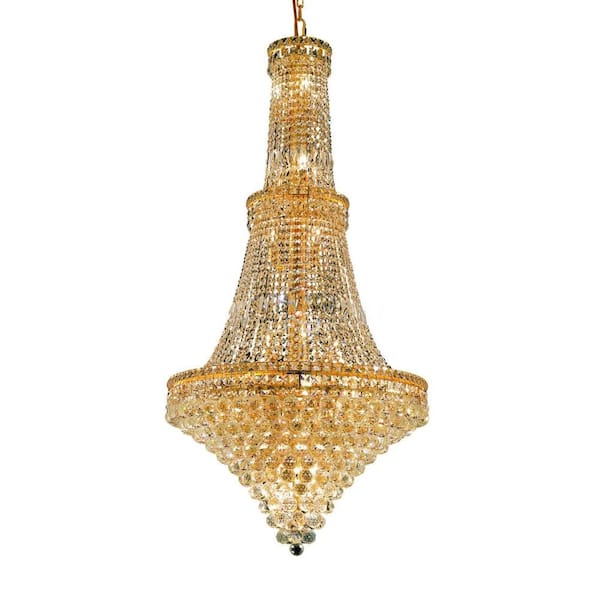 Elegant Lighting 34-Light Gold Chandelier with Clear Crystal