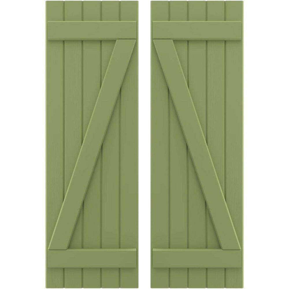 17-1/2-in W x 75-in H Americraft 5 Board Exterior Real Wood Joined Board and Batten Shutters w/Z-Bar Moss Green price history on PriceWatchPro