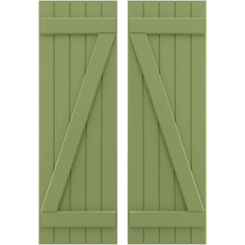 17-1/2 in. W x 83 in. H Americraft 5-Board Exterior Real Wood Joined Board and Batten Shutters with Z-Bar in Moss Green price history on PriceWatchPro