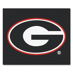 NCAA University of Georgia Black 4 ft. 11.5 in. x 5 ft. 11 in. Indoor/Outdoor Tailgater Area Rug