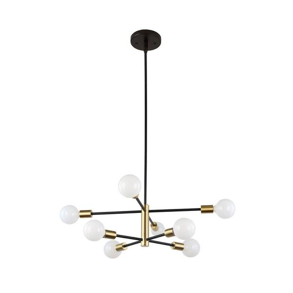 Staykiwi 8-Light Gold Modern Sputnik Sphere Chandelier for Kitchen and Living Room with No Bulbs Included