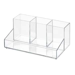 iDesign Med+ Medicine Cabinet and Vanity Organizer with 3 Compartments,  Clear, 9 x 3 x 2