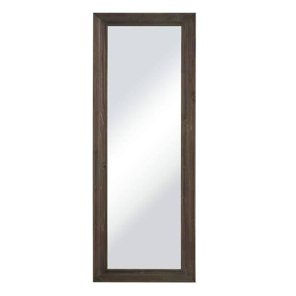 Unbranded 21.26 in. W x 64.17 in. H Modern Rectangular Distressed Wood Full Length Framed Gray Mirror Vanity Mirror