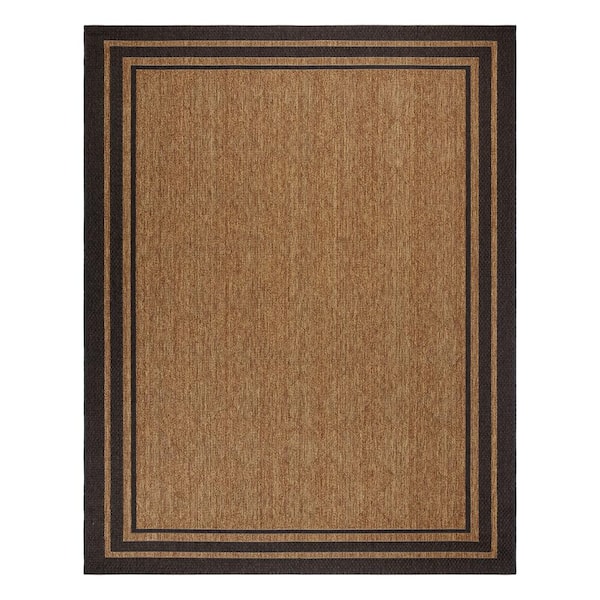Gertmenian Calypso Abbey Chestnut 5 ft. X 8 ft. Border Indoor/Outdoor Area Rug