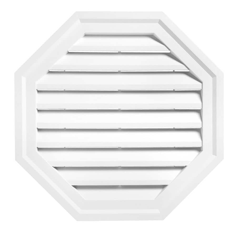 Ply Gem 22 in in. x 22 in in. Octagon White PVC Weather Filter Gable Louver Vent 0CTGVH04H The