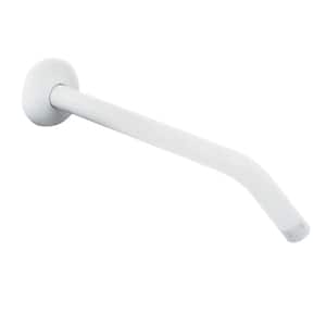 1/2 in. IPS x 10 in. Round Wall Mount Shower Arm with Sure Grip Flange, Powder Coat White