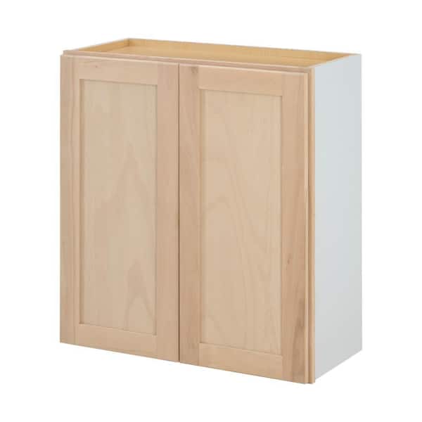 27 in. W x 12 in. D x 30 in. H Ready to Assemble Wall Kitchen Cabinet in Unfinished with CLICKREADY Technology