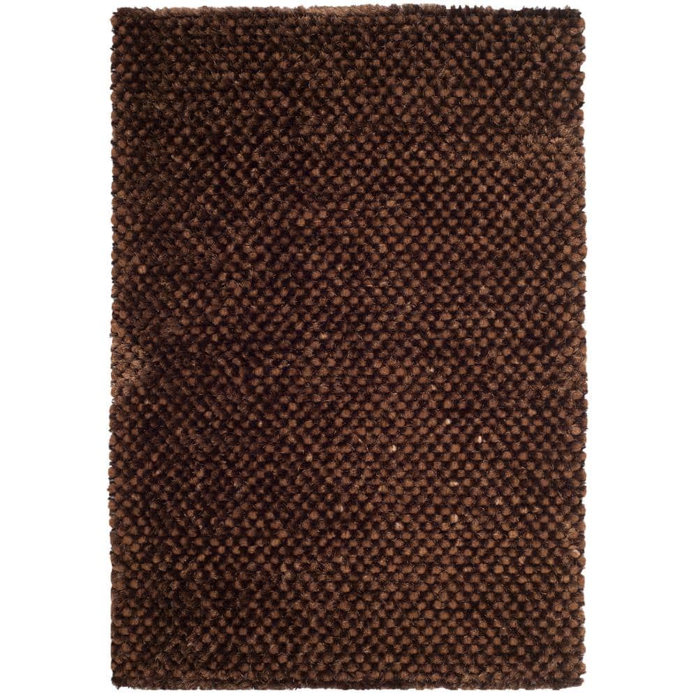 Saint Tropez Shag STS641 Hand Woven Area Rug - Chocolate - 5'x8' - Safavieh.