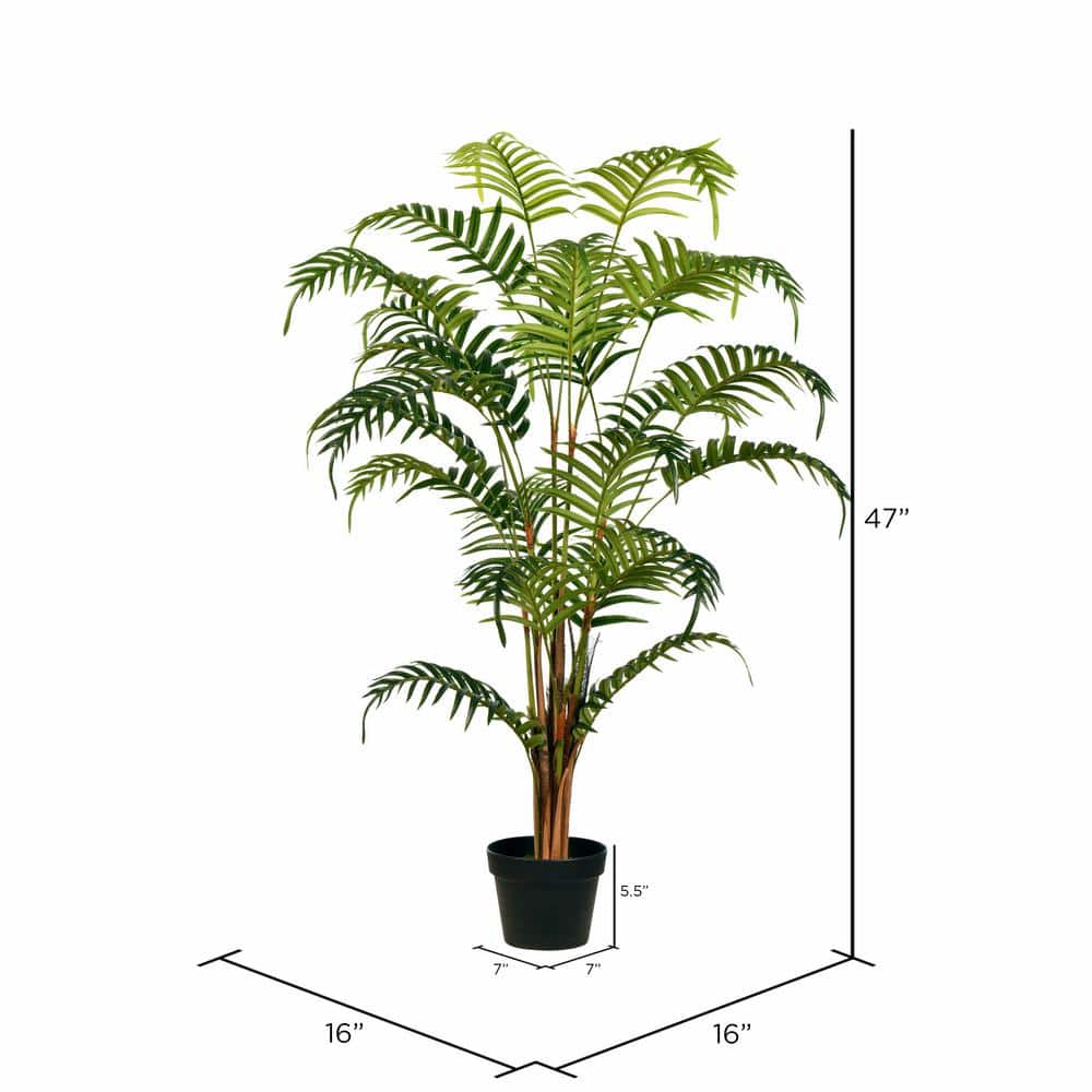 Tropical Oasis 58" Real Touch Fern Floor Plant in Black Planter