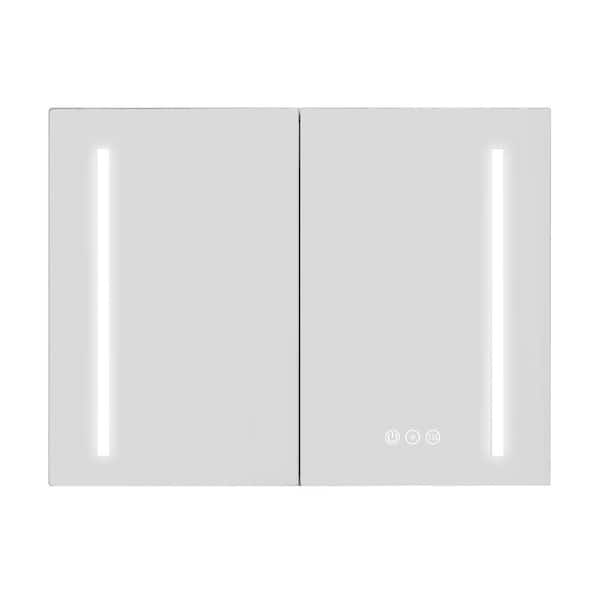32 in. W x 24 in. H Rectangular Aluminum Recessed/Surface Mount Medicine Cabinet with Mirror