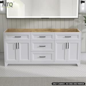 72 in. W x 21.5 in. D x 33.5 in. H Bath Vanity Cabinet without Top Freestanding Solid Wood Bathroom Vanity in Pure White