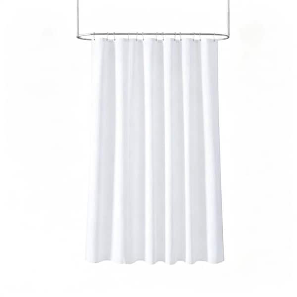 Waffle Weave 72 in. W x 72 in. L Heavyweight Polyester Shower Curtain, Weighted Hem, 12 Rust-Resistant Grommets, White