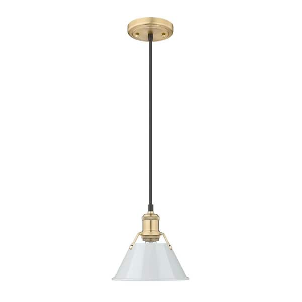 Golden Lighting Orwell 100-Watt 1-Light Brushed Champagne Bronze and Dusky Blue Mini Pendant Light