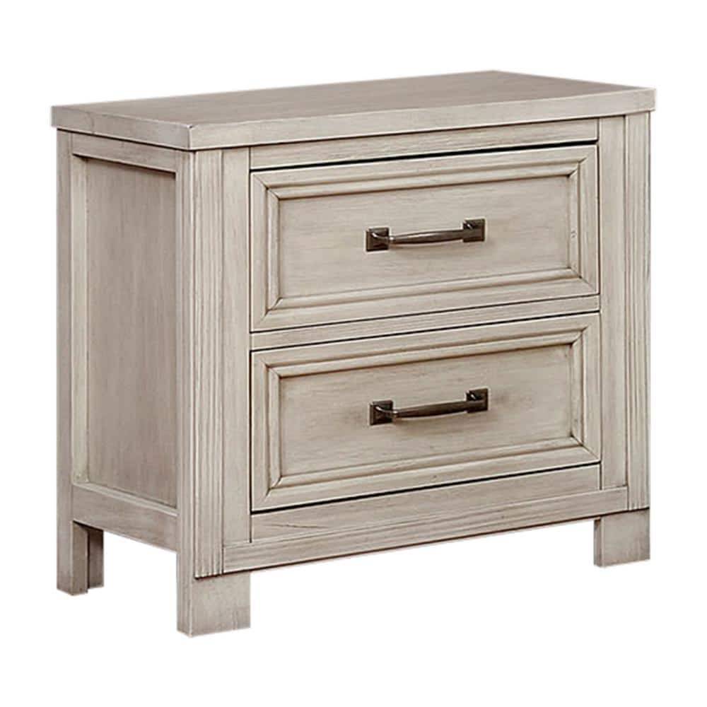Furniture of America Brody 2Drawer Antique White Nightstand IDF7365WHN The Home Depot