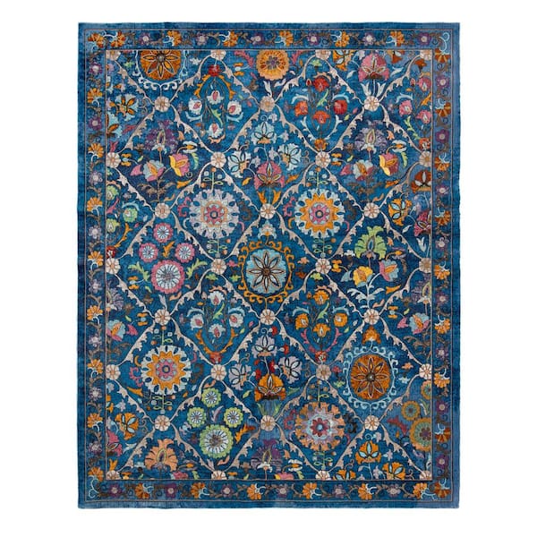 Gertmenian Carmen Bizet Blue 6 ft. x 9 ft. Trellis Indoor Area Rug
