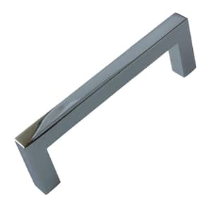 3-3/4 in. Center-to-Center Polished Chrome Solid Square Cabinet Bar Pull (10-Pack)