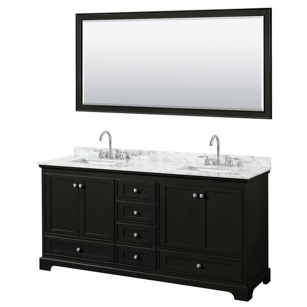 Wyndham Collection Deborah 72 in. Double Vanity in Dark Espresso with