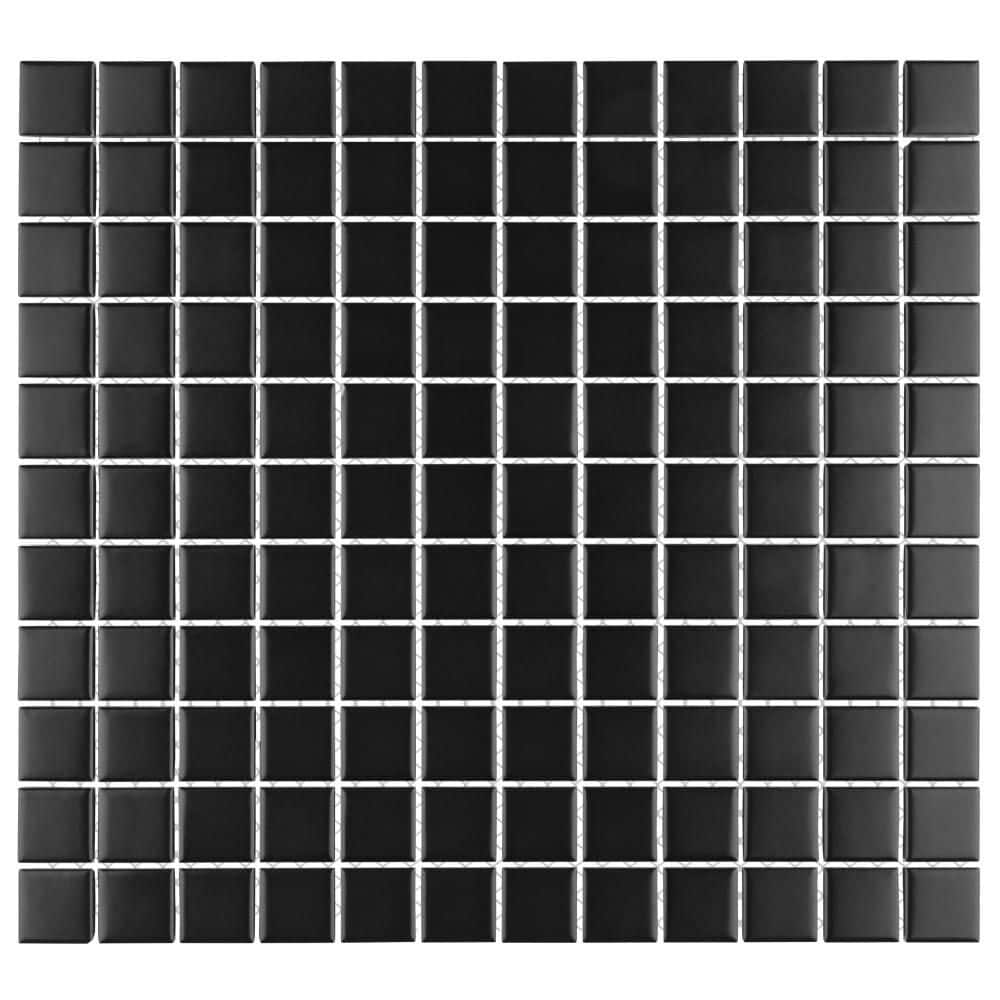 Metro 1 in. Square Matte Black 5 in. x 6 in. Porcelain Mosaic Take Home Tile Sample price history on PriceWatchPro