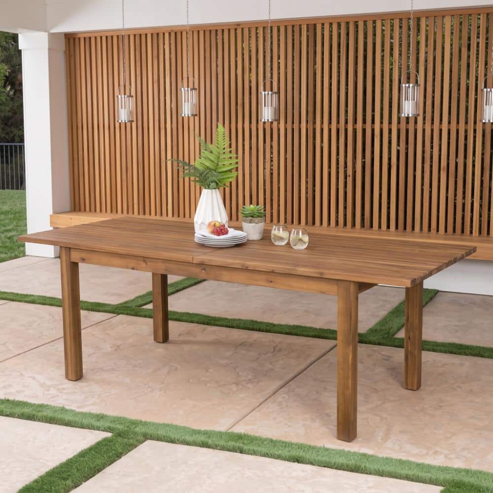 "Extendable Acacia Wood Outdoor Dining Table, Patio Rectangular Table with Slatted Top, Expands 65.75"" to 85.43""" price history on PriceWatchPro