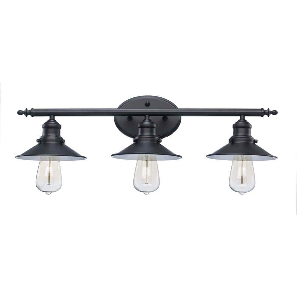 Hampton Bay Glenhurst Bathroom Vanity Light Fixture with Metal Shades