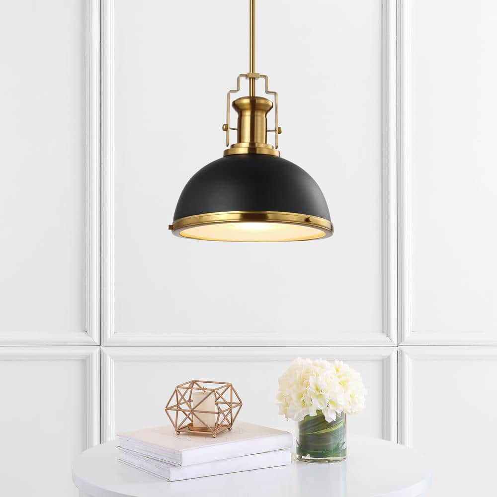 Homer Vintage Black and Brass Gold Iron LED Pendant Light