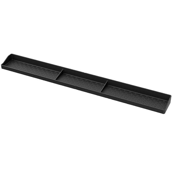 Silicone Stove Top Shelf Magnetic Kitchen Organizer Black Heat Resistant Spice Rack 30 in.