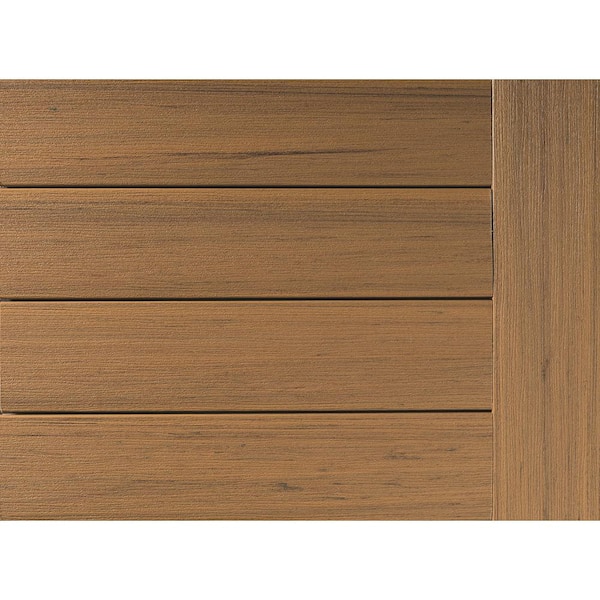 Prime+ 1 in. x 6 in. x 1 ft. Coconut Husk Grooved Edge Composite Decking Board Sample
