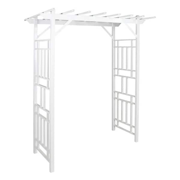 85 in. x 72 in. W Plastic Arbor Patio Garden Arch D0065UWL4W - The