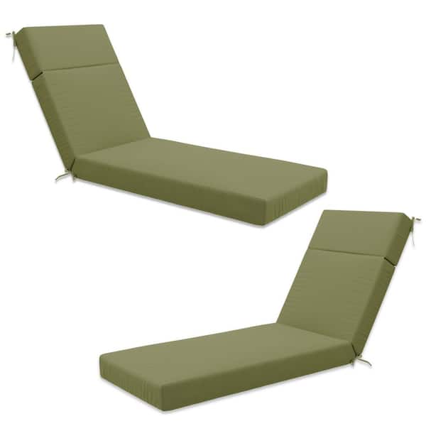 Kimunuk 80 in. x 26 in. x 4 in. ( 2-Pack ) Outdoor Water-Resistant Replacement Chaise Lounge Seat Cushion Light Green