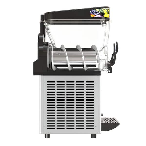 AnyDoor 1015 oz. Snow Cone Machine in Black with Stainless Steel Body, 2 x 15 L Tanks