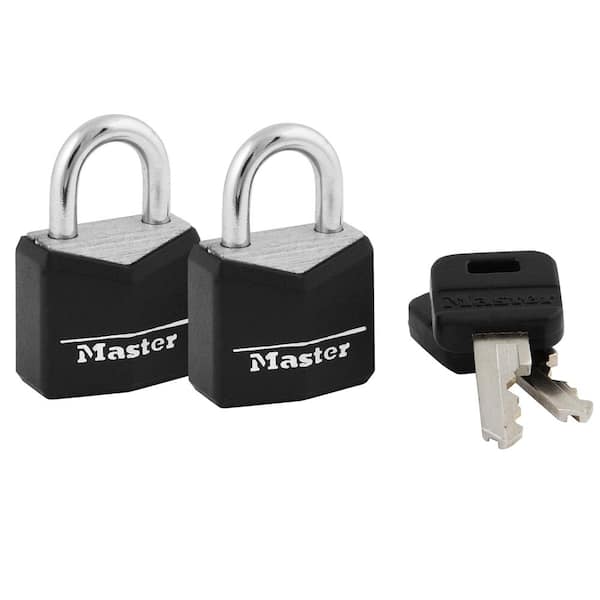 Master Lock Lock with Key, 3/4 in. Wide, 2 Pack