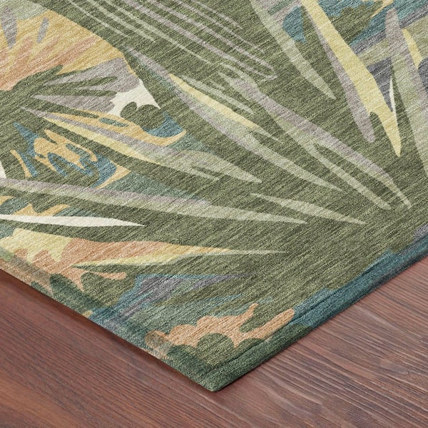 Chantille Machine Washable Indoor/Outdoor Abstract ACN2496 Teal 2 ft. x 3 ft. Accent Rug