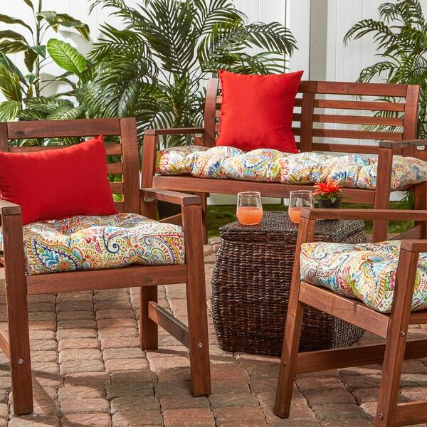 greendale home fashions painted paisley outdoor chair cushion