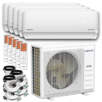 Quantum Ultra 5-Zone 45,000 BTU 24 SEER Ductless Wi-Fi Enabled Mini Split Heat Pump with 16 ft. 16 ft. Lines