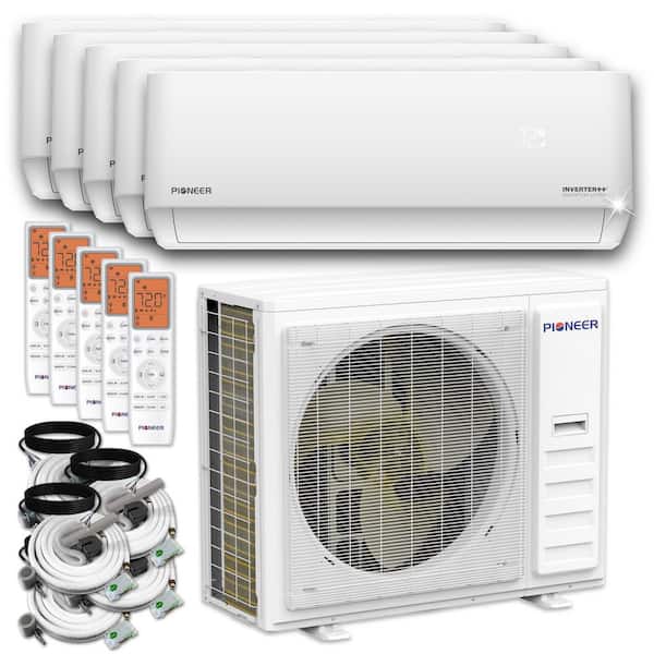 Quantum Ultra 5-Zone 45,000 BTU 24 SEER Ductless Wi-Fi Enabled Mini Split Heat Pump with 16 ft. 16 ft. Lines