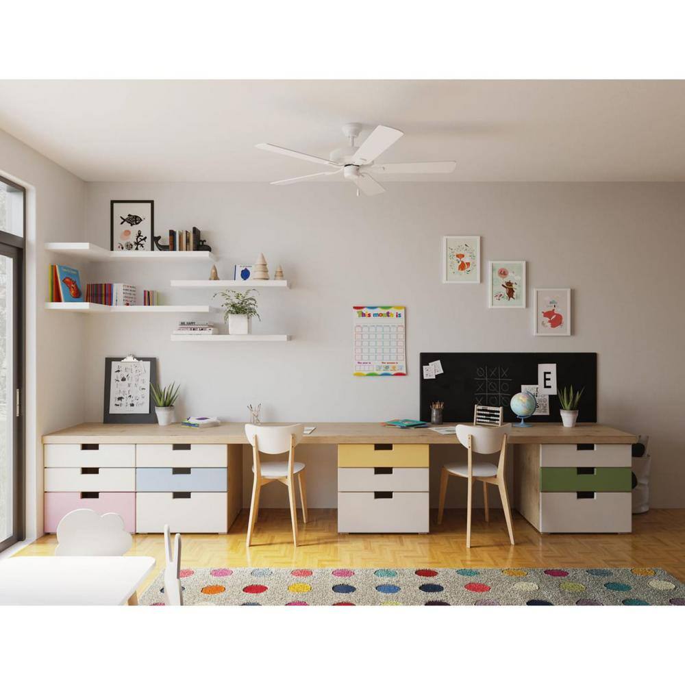 AirPro 52" White and Wood Reversible Blade Ceiling Fan