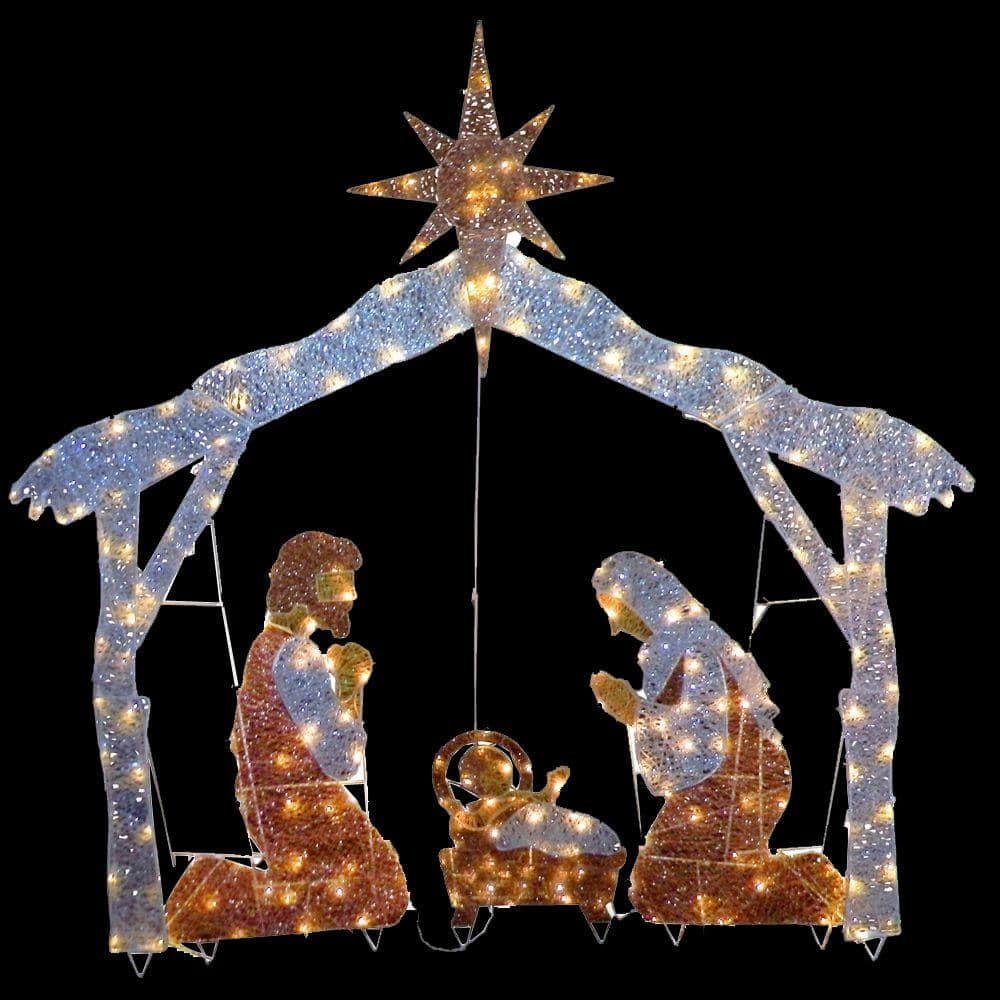 National Tree Company 72 in. Nativity Scene with Clear Lights DF ...