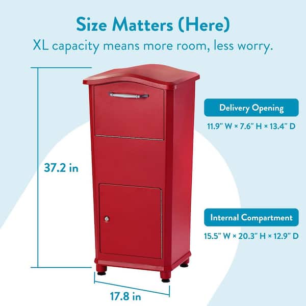 Architectural Mailboxes Elephantrunk Red, Extra Large, Steel