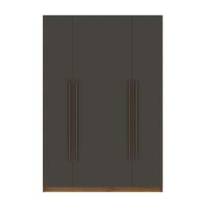 Gramercy Nature and Textured Grey 2-Section Freestanding Wardrobe Armoire (81.3 in. H x 55.2 in. W x 22.76 in. D)
