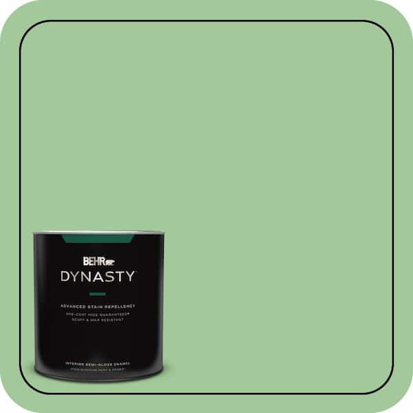 BEHR DYNASTY 1 qt. #M390-4 Gingko One-Coat Hide Semi-Gloss Enamel Interior Stain-Blocking Paint & Primer