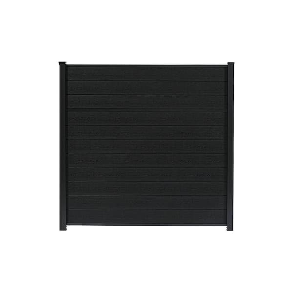 Classic Privacy 6 ft. x 6 ft. Charcoal Composite Horizontal Wood Fence Panel