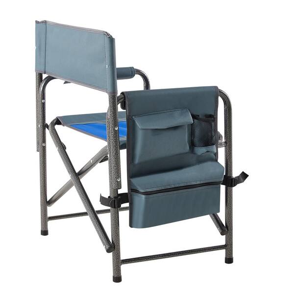 1-Piece Padded Folding Outdoor Lawn Chair with Storage Pockets