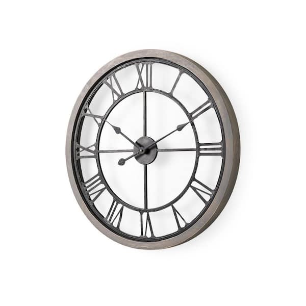 Mething Gray 25 in. Medium Farmhouse Wall Clock