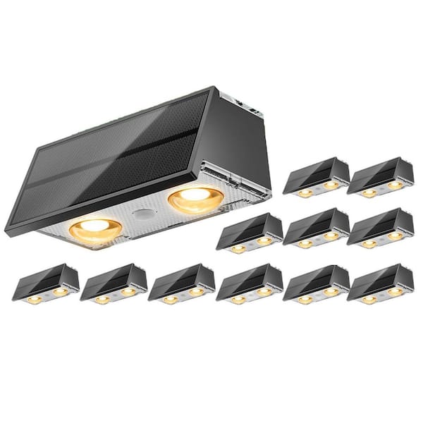 Solar Fence Lights, 12 Pack Deck Light, Led Outdoor Lights 3000K/4500K/6000K+ RGB Up & Down Wall Lights Waterproof